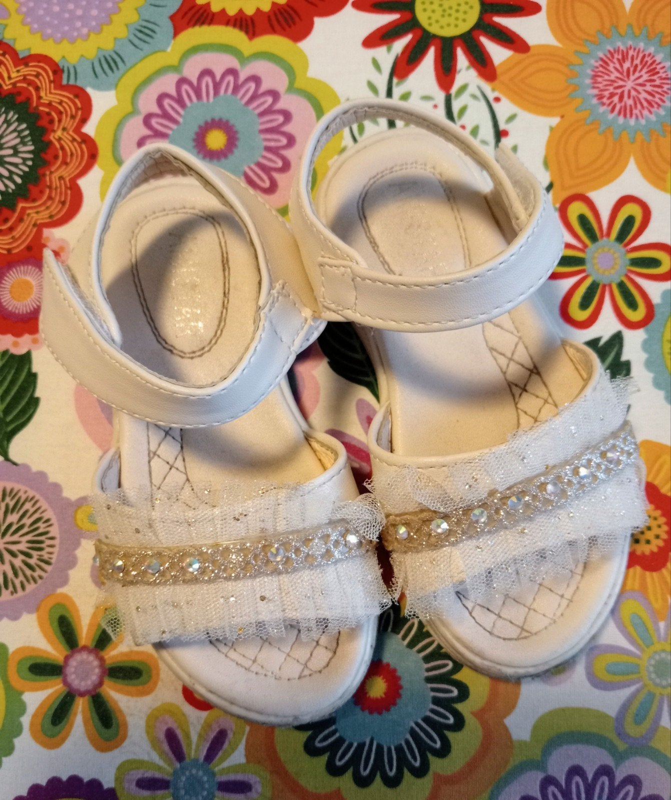 Meisjes Schoenen/Sandaal Crème/Strass Bruidsmeisje Mt 25, Amistar, Gebruikt, Schoentjes, Verzenden
