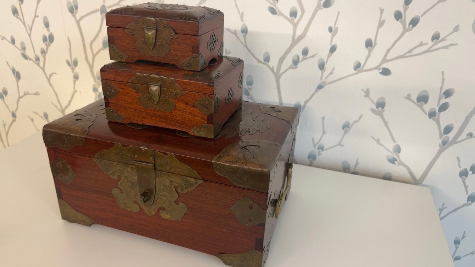 sieradendoosjes 3 stuks . Vintage/Antiek 1970-1990, Ophalen of Verzenden, Zo goed als nieuw, Minder dan 50 cm