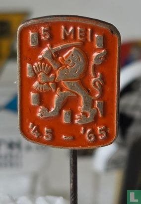 Speldje - 5 mei '45 - '65 [oranje], Ophalen of Verzenden, Zo goed als nieuw, Stad of Land, Speldje of Pin