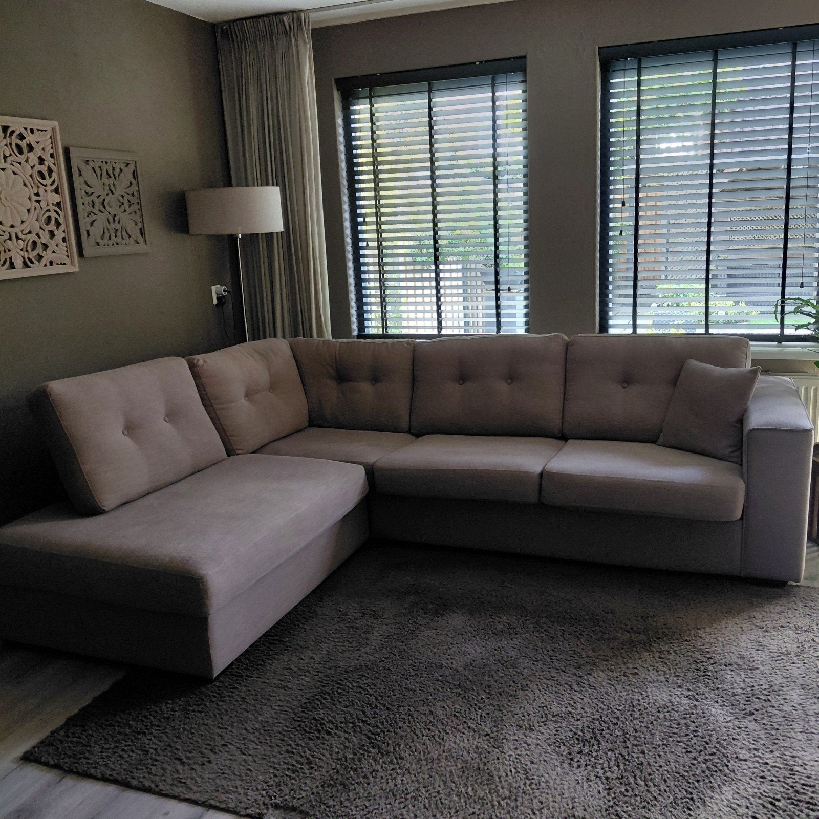 Comfortabele bruine Hoekbank, Ophalen, Modern en comfortabel, Hoekbank, 300 cm of meer