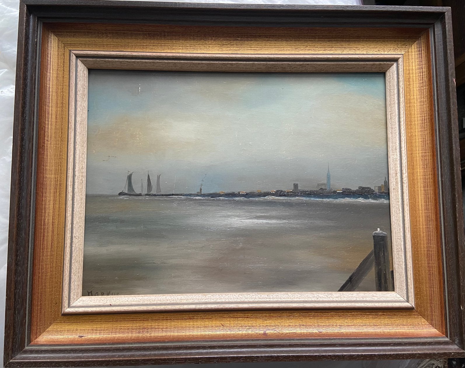 Rivier gezicht gesigneerd, Antiek en Kunst, Impressionistisch, Ophalen of Verzenden, Olieverf, Gesigneerd