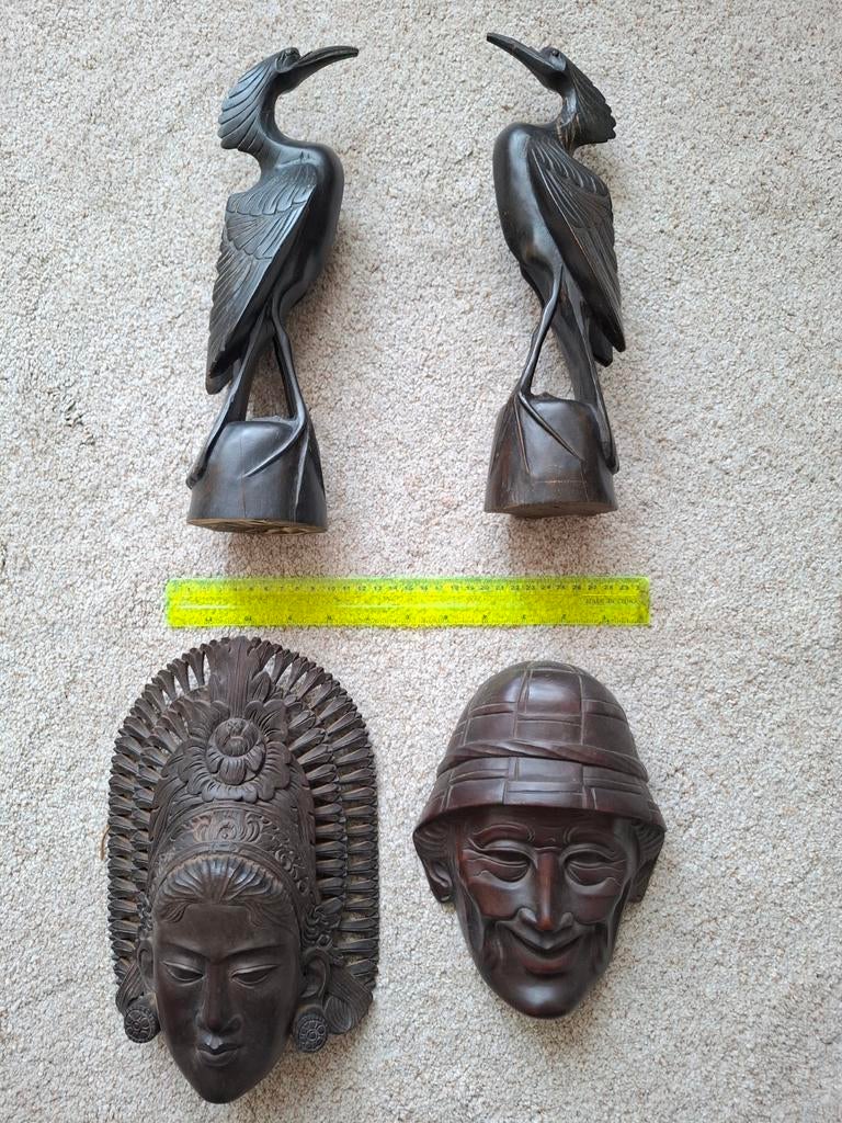 Houten beelden en maskers - Afrikaanse/Aziatische stijl, Ophalen, Handgemaakt, 20 - 50 cm, Beeld