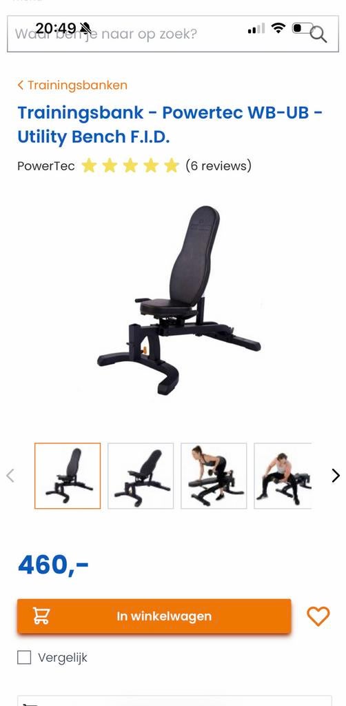 Powertec wb ub bench, Sport en Fitness, Ophalen of Verzenden, Zo goed als nieuw, Fitnessbank