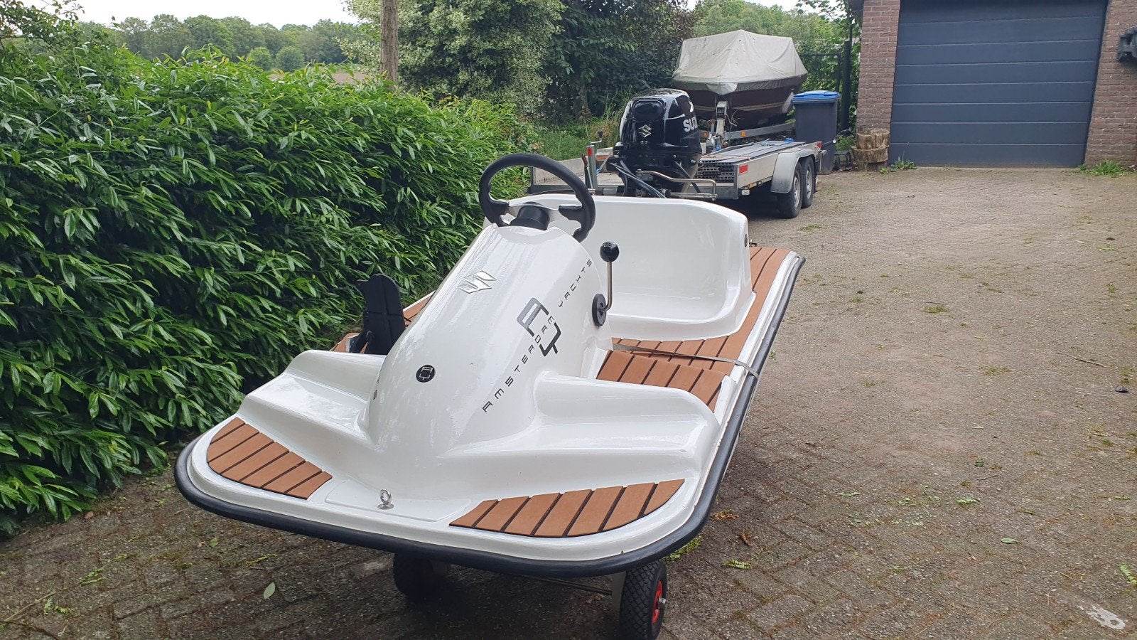 Water kart incl suzuki 9.9pk boot evt incl aanhanger, Watersport en Boten, Speedboten, Ophalen, Minder dan 70 pk, Buitenboordmotor