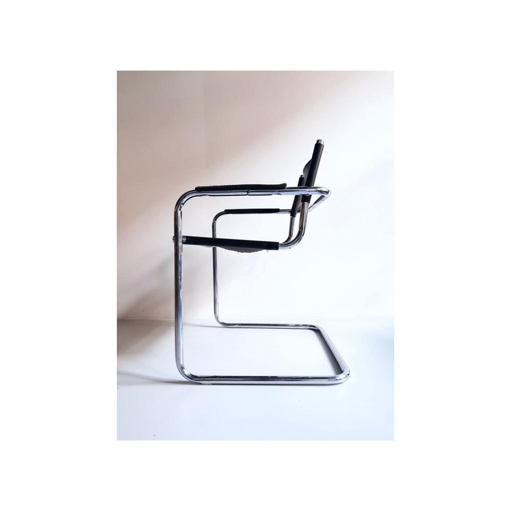 4x Mart Stam & Marcel Breuer ontwerp fauteuils, Ophalen, Gebruikt, Zwart, Vier