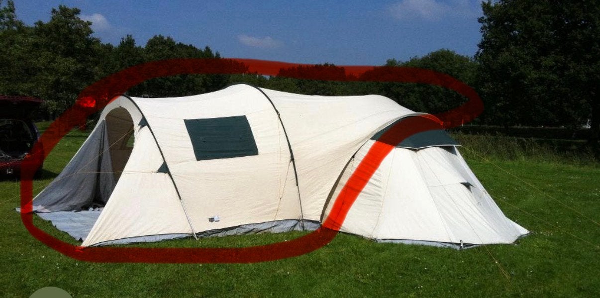 Grote losse luifel + grondzeil Active Leisure tent Canyon, Ophalen, Gebruikt, Tot en met 4