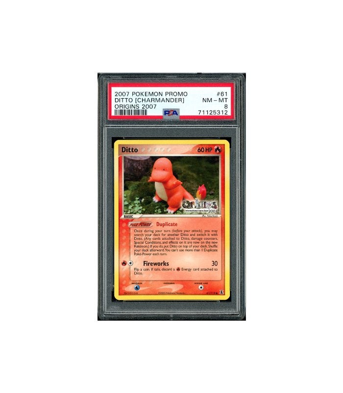 Pokemon Ditto [Charmander] Origins EX Delta Species 61 PSA 8, Ophalen of Verzenden, Zo goed als nieuw, Losse kaart, Foil