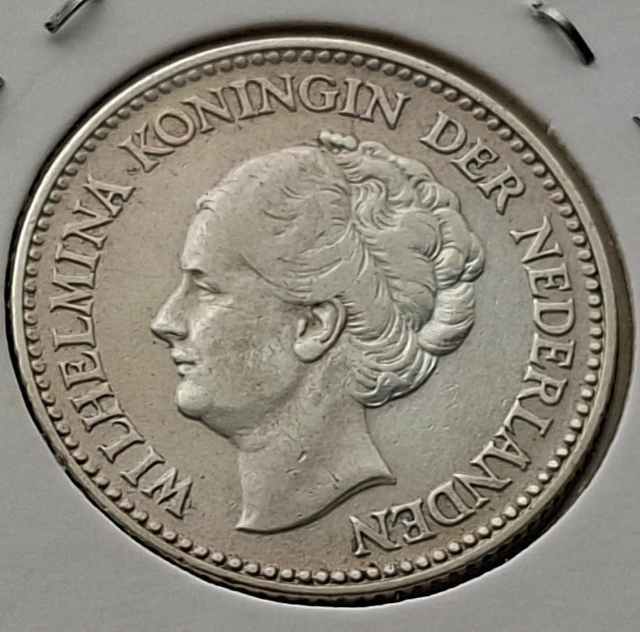 * Nederland 1/2 gulden 1930 = Wilhelmia met opgestoken haar, Postzegels en Munten, Munten | Nederland, ½ gulden, Zilver, Ophalen of Verzenden