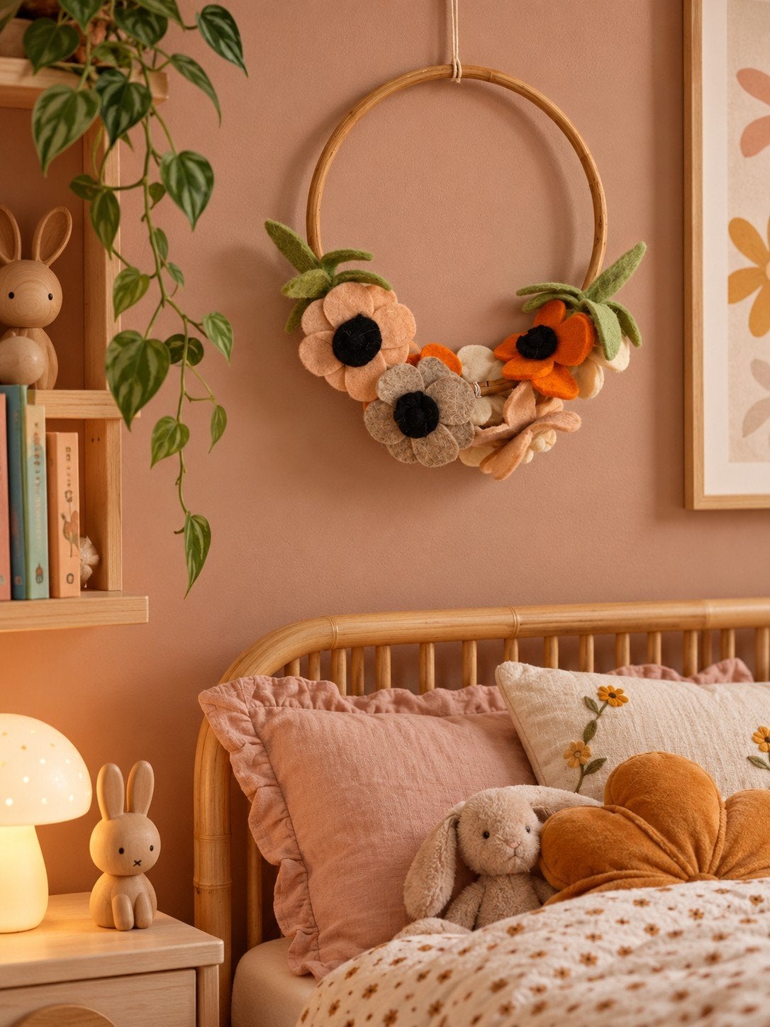 Kidsdepot Muurdecoratie Bloemenkrans, Hout, Meerkleurig, Ophalen of Verzenden, Landelijk