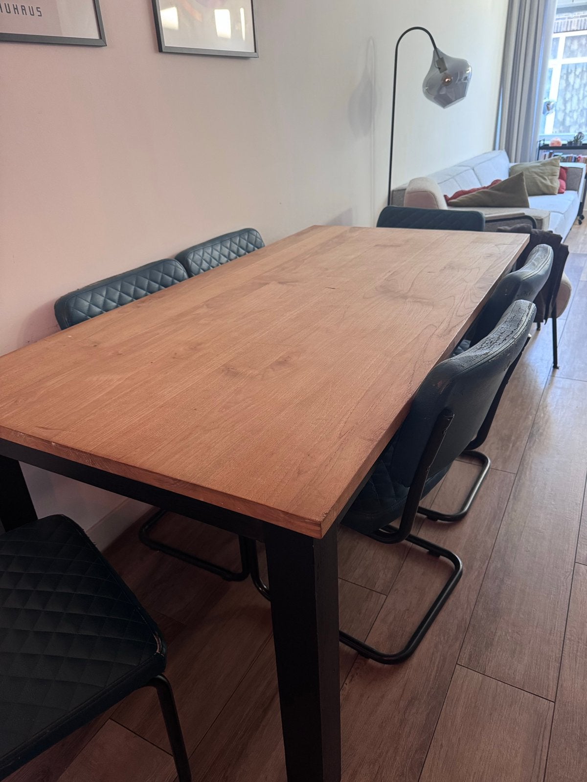 Klaar voor nieuwe etentjes: teakhouten eettafel, Ophalen, 50 tot 100 cm, Zo goed als nieuw, 150 tot 200 cm