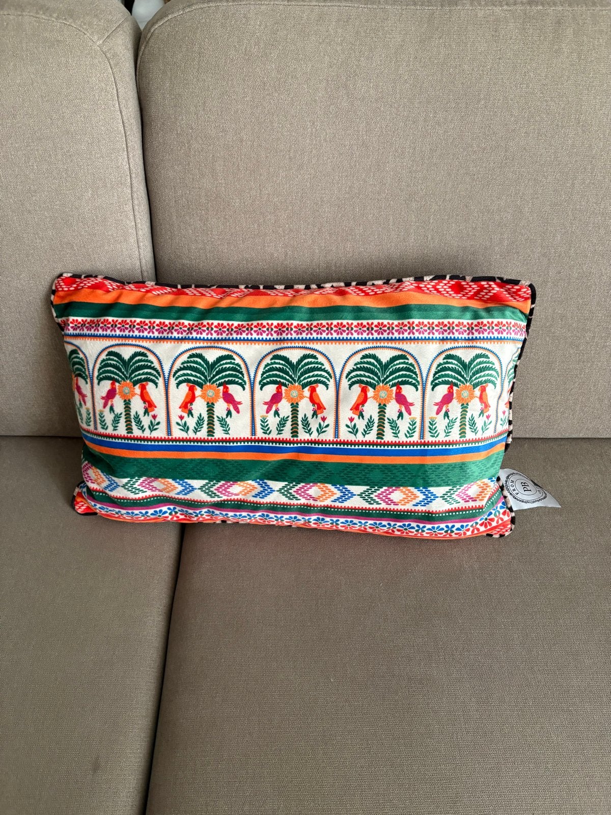 Patty Brard Zomers Kussen - 50x25 cm - Tropisch Design, Huis en Inrichting, Ophalen of Verzenden, Zo goed als nieuw, Overige kleuren