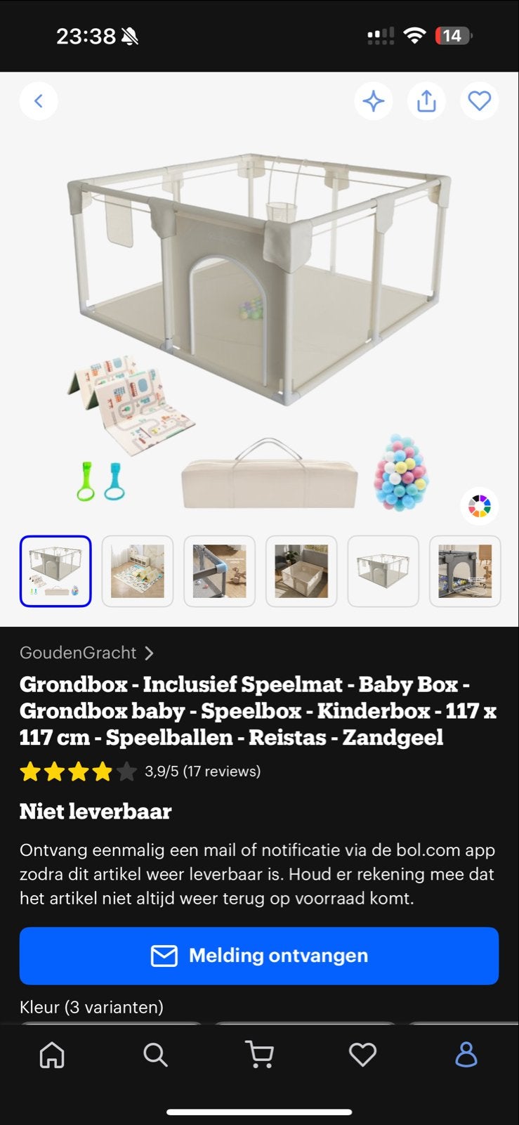 Grondbox met Speelmat, Speelballen en Reistas - Zandgeel, Ophalen of Verzenden, Nieuw, Vierkant, Boxkleed