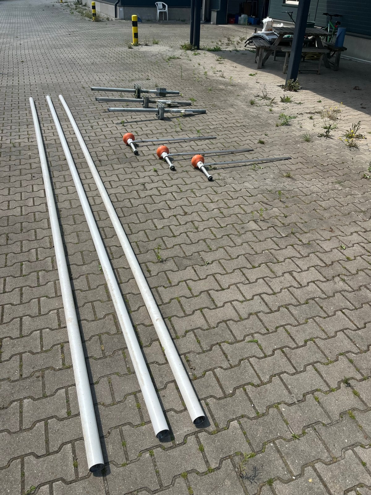 Complete vlaggenmast. 3 stuks., Ophalen, Gebruikt