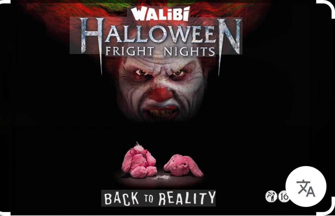 Toegang Walibi - 23 okt.+toegang Wicked Woods (21.00-21.30), Eén persoon