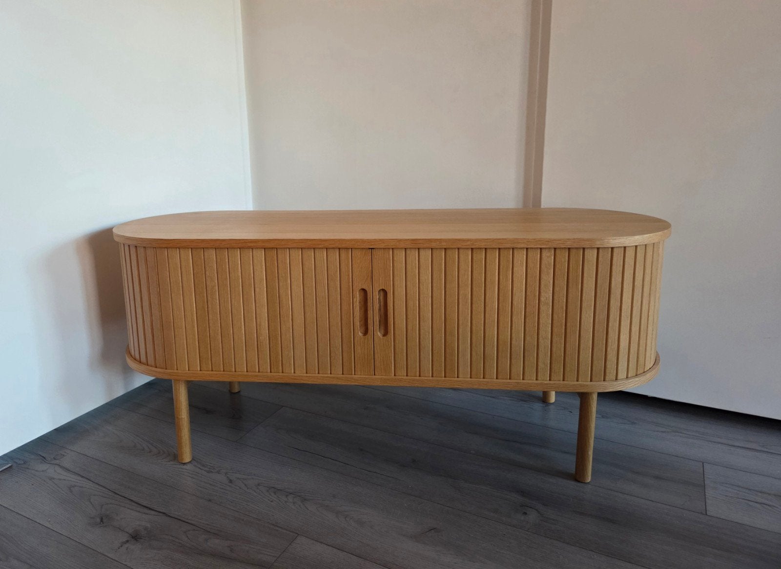Jysk Lyngvig TV-meubel 120 cm - Eiken, Ophalen, Zo goed als nieuw, Eikenhout, 100 tot 150 cm