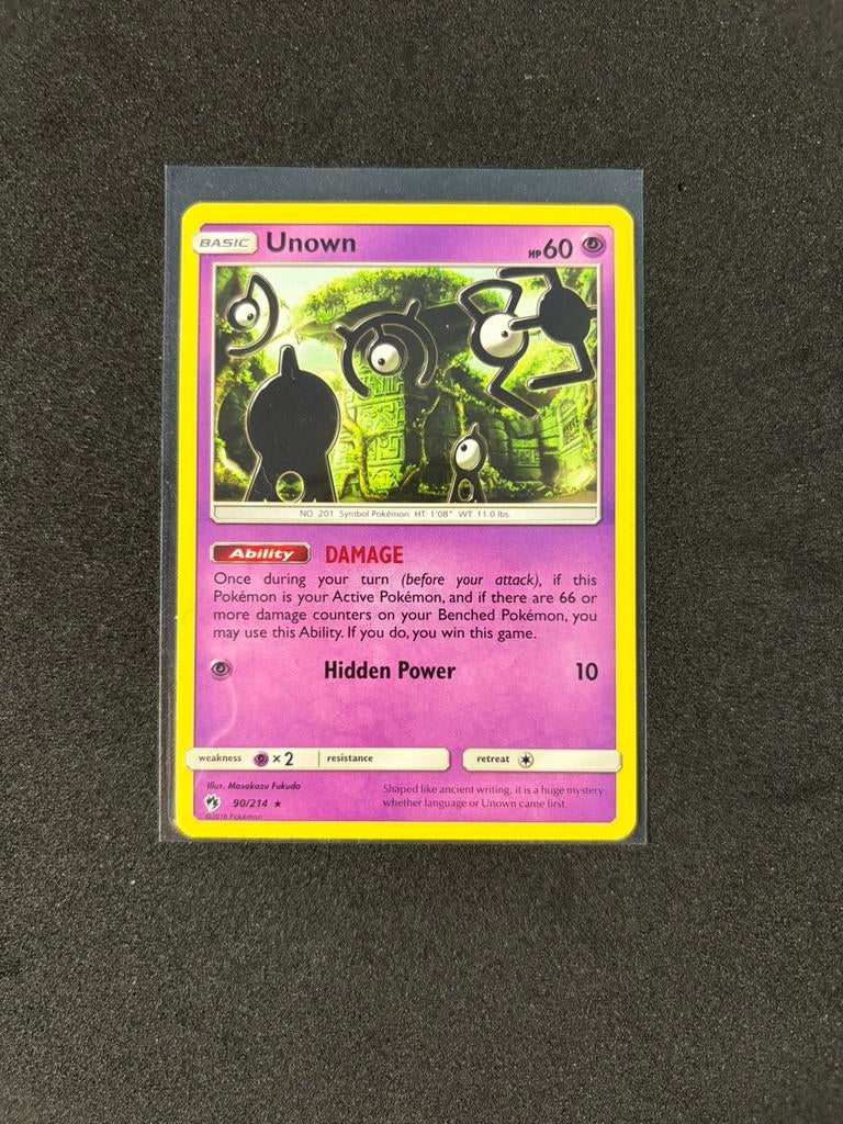 Pokemon card Unown 90 - Lost Thunder - Pokemon TCG, Ophalen of Verzenden, Zo goed als nieuw, Losse kaart