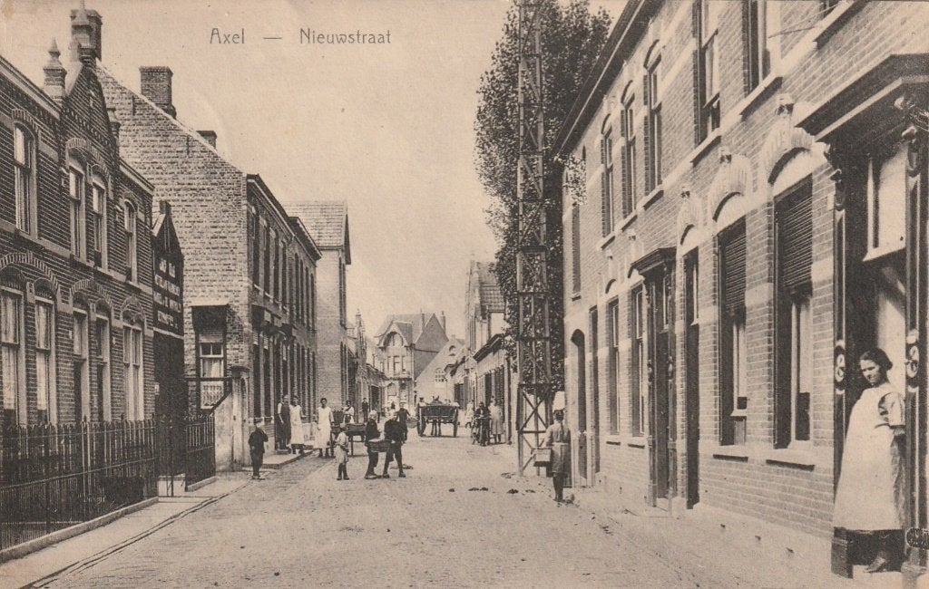 AXEL Nieuwstraat 1928, Verzamelen, Ansichtkaarten | Nederland, Verzenden, 1920 tot 1940, Gelopen, Zeeland