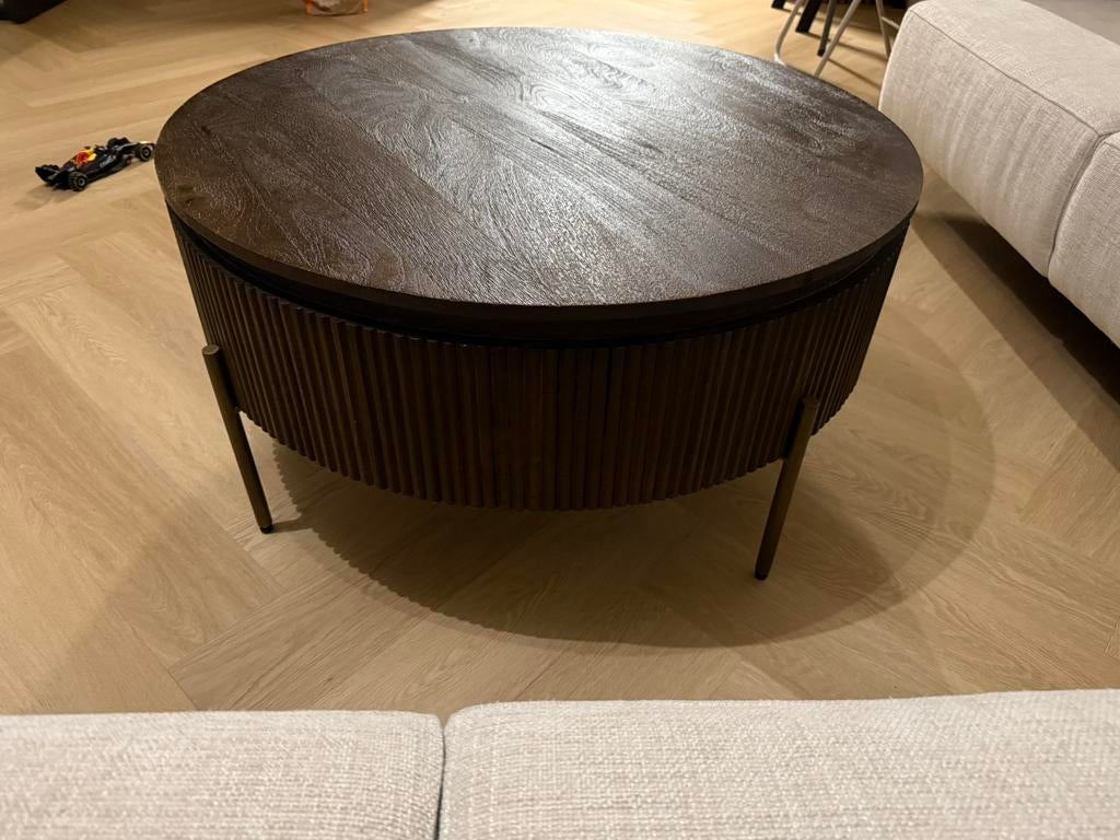 Goossens Dagmar salontafel 90 x 45 x 90 cm, Huis en Inrichting, Tafels | Salontafels, Ophalen, 50 tot 100 cm, Rond, 50 tot 100 cm