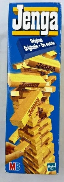 Hasbro MB Jenga vintage behendigheidsspel houten blokken, Coolsingel 104, 3011 AG Rotterdam, Netherlands, Verzenden, Een of twee spelers