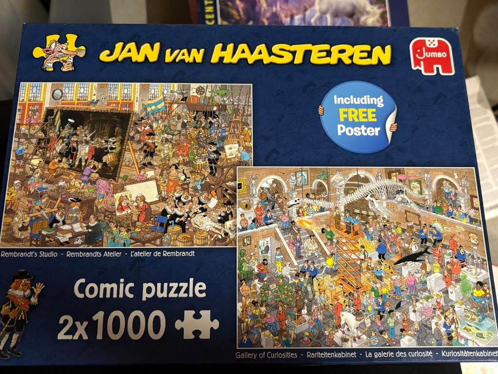 Jan van haasteren: 2 in 1, Ophalen of Verzenden, 500 t/m 1500 stukjes, Gebruikt
