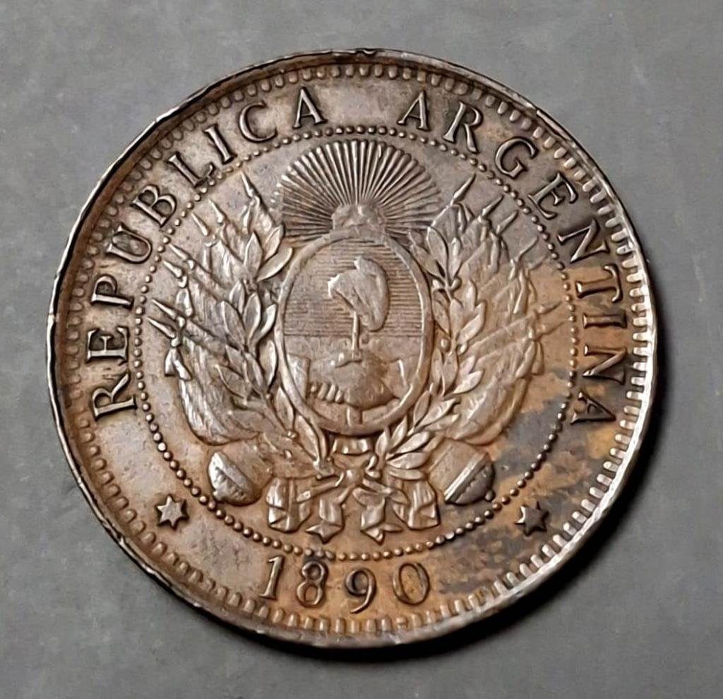 Argentinië Dos Centavos Dubbelslag Munt 1890, Ophalen of Verzenden, Zuid-Amerika, Losse munt
