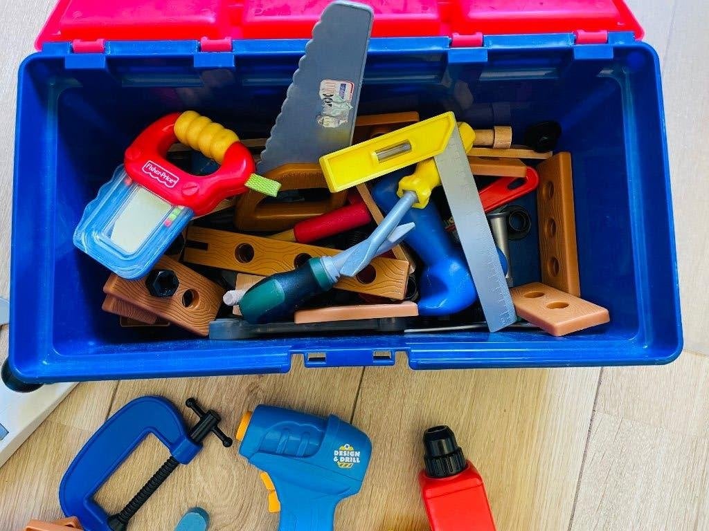 Gereedschapskist met inhoud, Kinderen en Baby's, Ophalen, Gebruikt, Bouwen