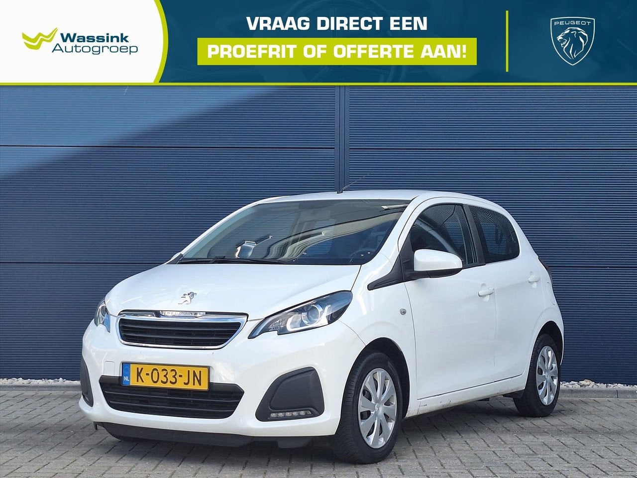 Peugeot 108 1.0 e-VTi 72pk 5D (bj 2021), Auto's, Gebruikt, 4 stoelen, Wit, Origineel Nederlands