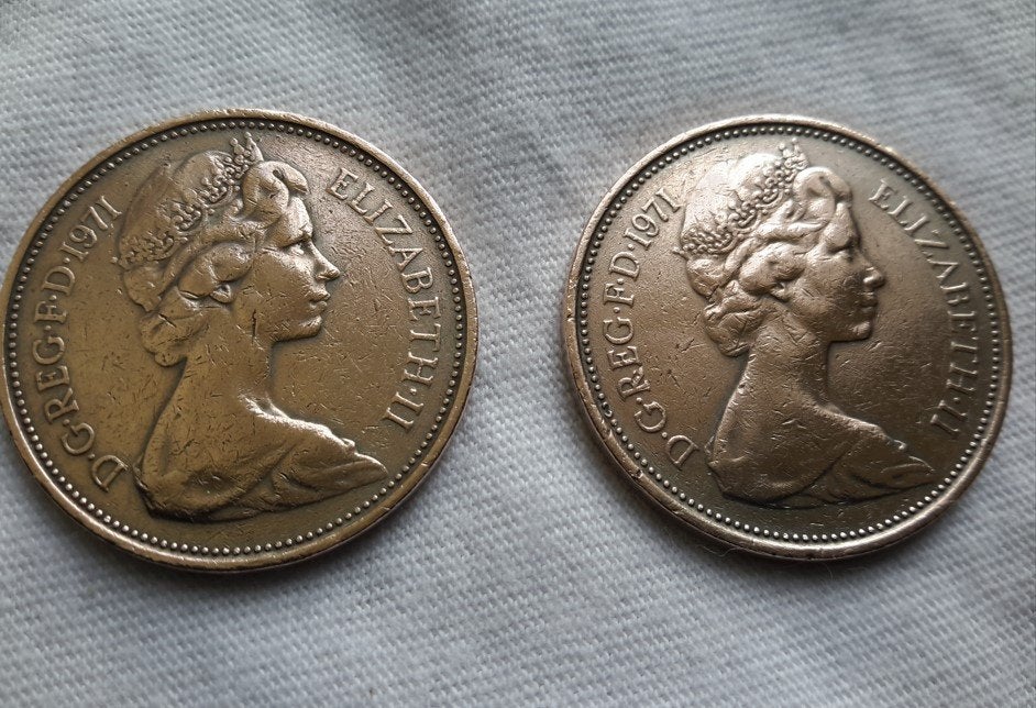 2 New Pence coin D.G.REG.F.D.1971, Postzegels en Munten, Ophalen, Overige landen, Losse munt