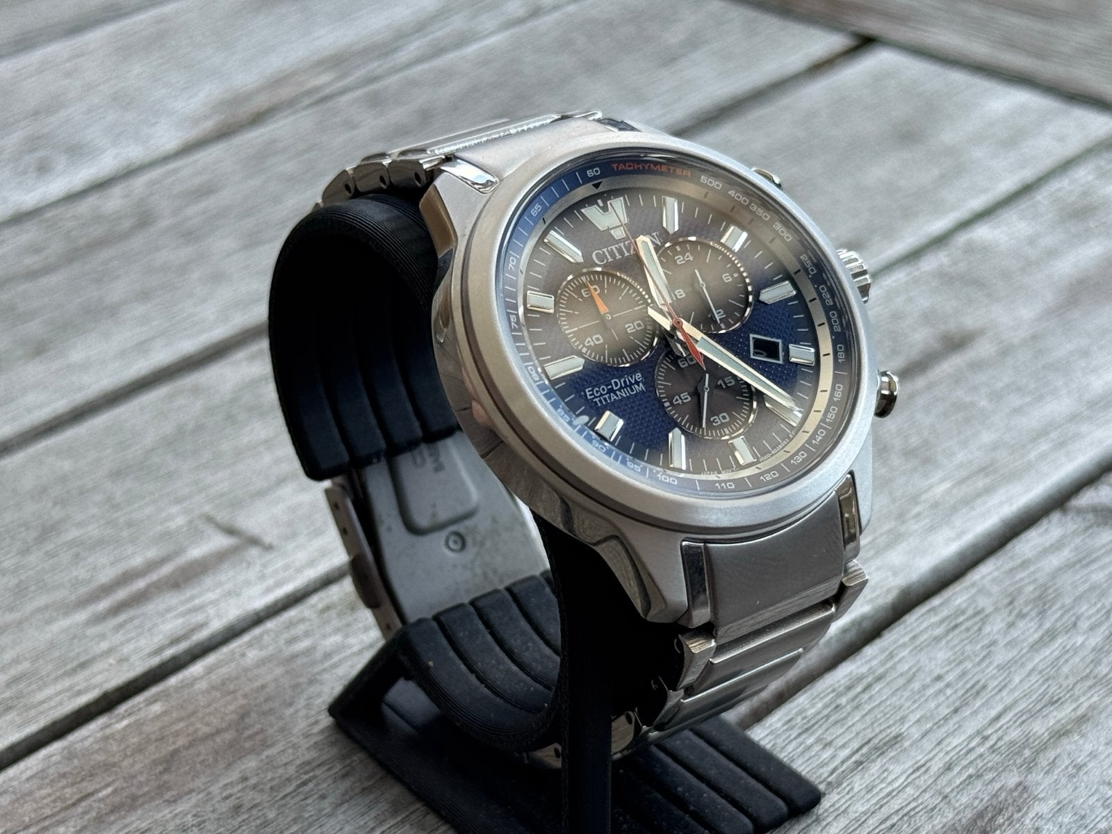 Citizen Eco-Drive Titanium Chronograaf, Overige materialen, Ophalen of Verzenden, Zo goed als nieuw, Polshorloge