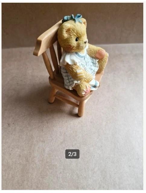 Beren beeldje Dina op stoel h, Onbekend, Cherished Teddies, Onbekend, Cherished Teddies