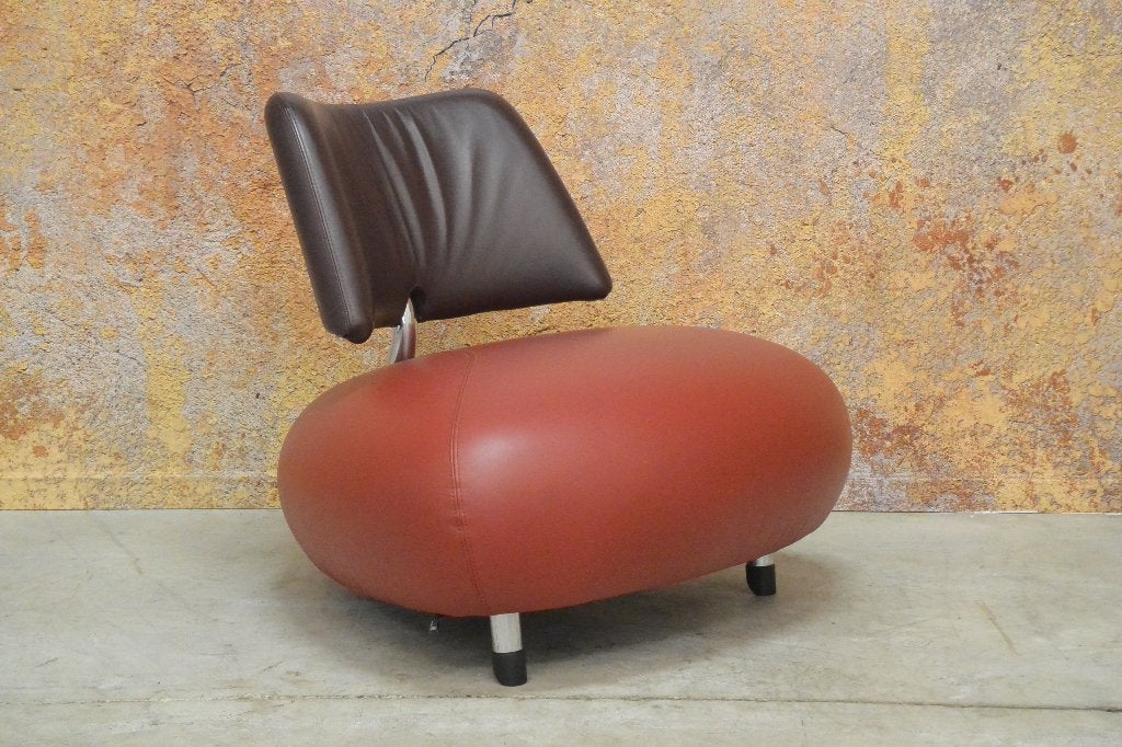 ZGANieuw leren Leolux Pallone design fauteuil, Leolux, Leolux, 75 tot 100 cm, Ophalen of Verzenden