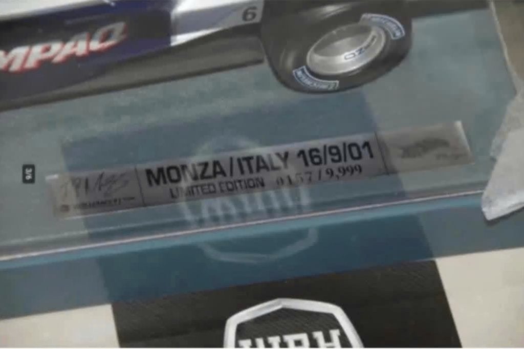 1:18 F1 WILLIAMS MONZA 2001 MONTOYA special Hotwheels WRH, Verzenden, Zo goed als nieuw, Auto, Hot Wheels