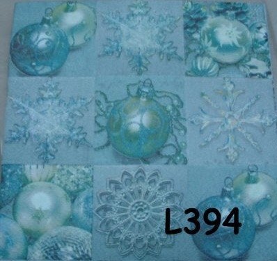 OPRUIMING servetten decoupage - kerstballen L394 – 6x, Verzenden, Nieuw