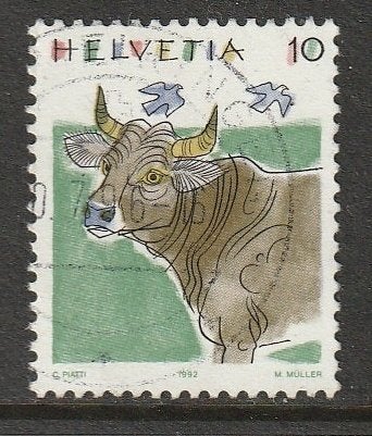 Zwitserland 1992 1461 Koe, Gest, Ophalen of Verzenden, Gestempeld