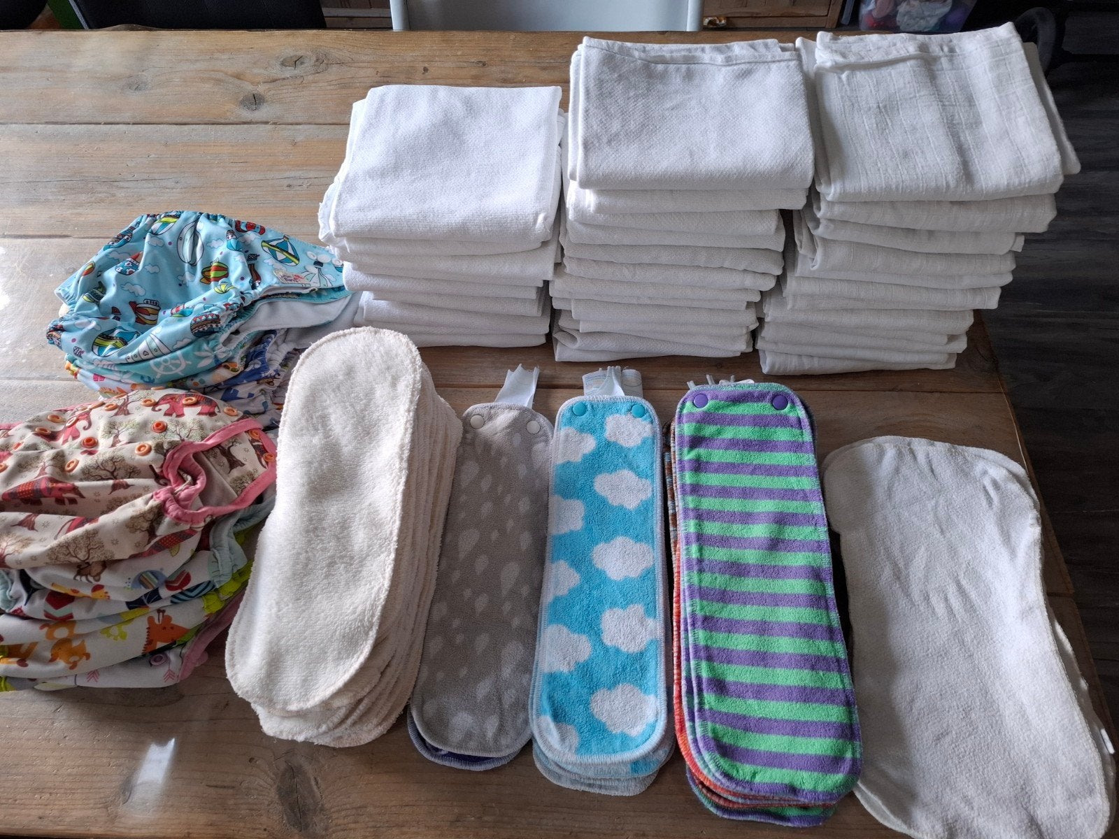 Wasbare luiers pakket, oogjesluiers, boosters, overbroekjes, Ophalen of Verzenden, Overige typen