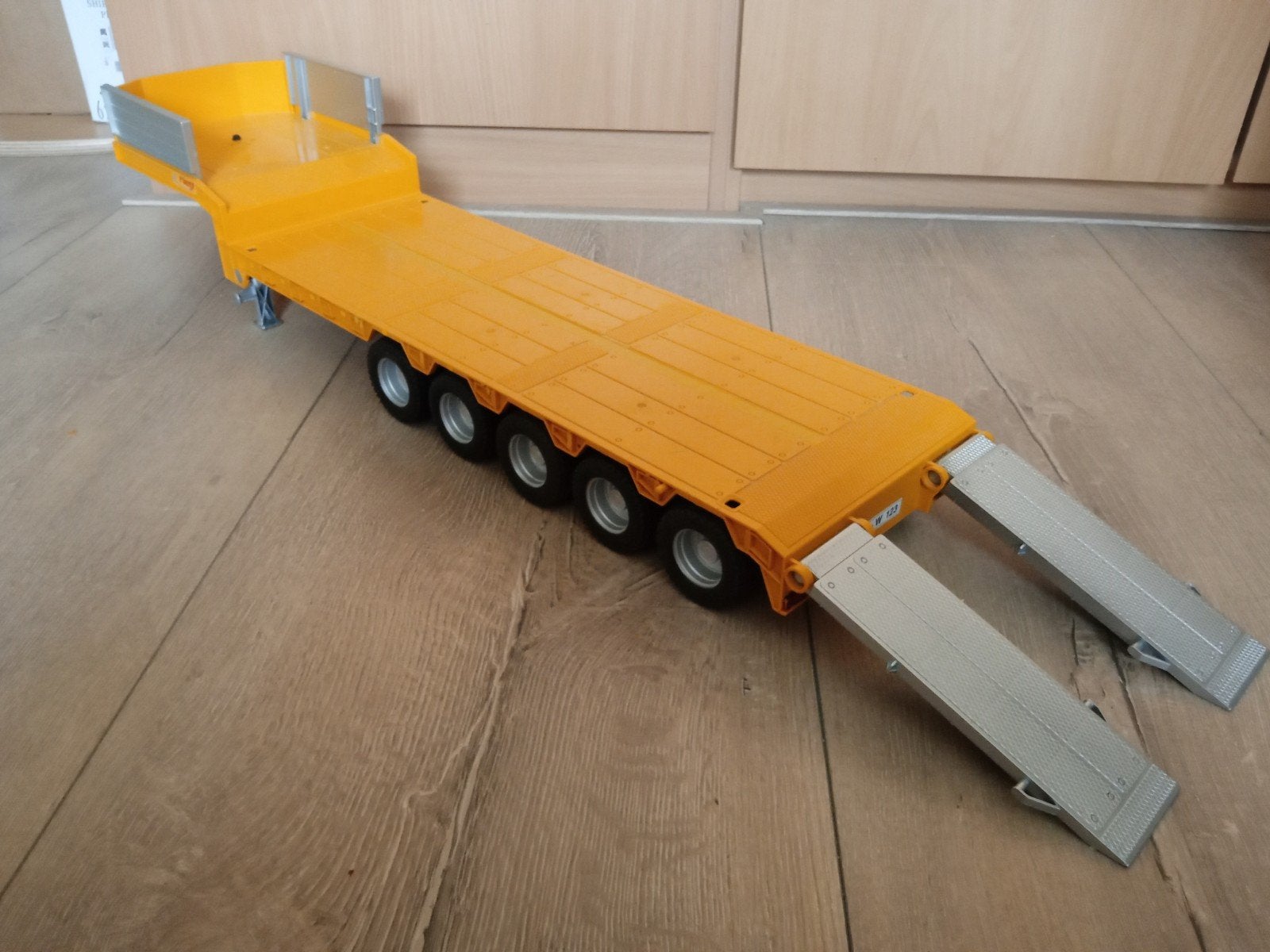 GEEL Bruder dieplader 5 asser past bij tamiya truck geel, Ophalen, Groter dan 1:32, Nieuw, Truck