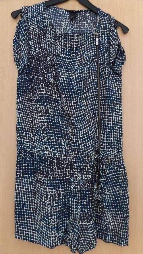 Aparte geblokte donkerblauwe H&M jumpsuit maat 38 met rits, Kleding | Dames, Ophalen of Verzenden, Zo goed als nieuw, Maat 38/40 (M)