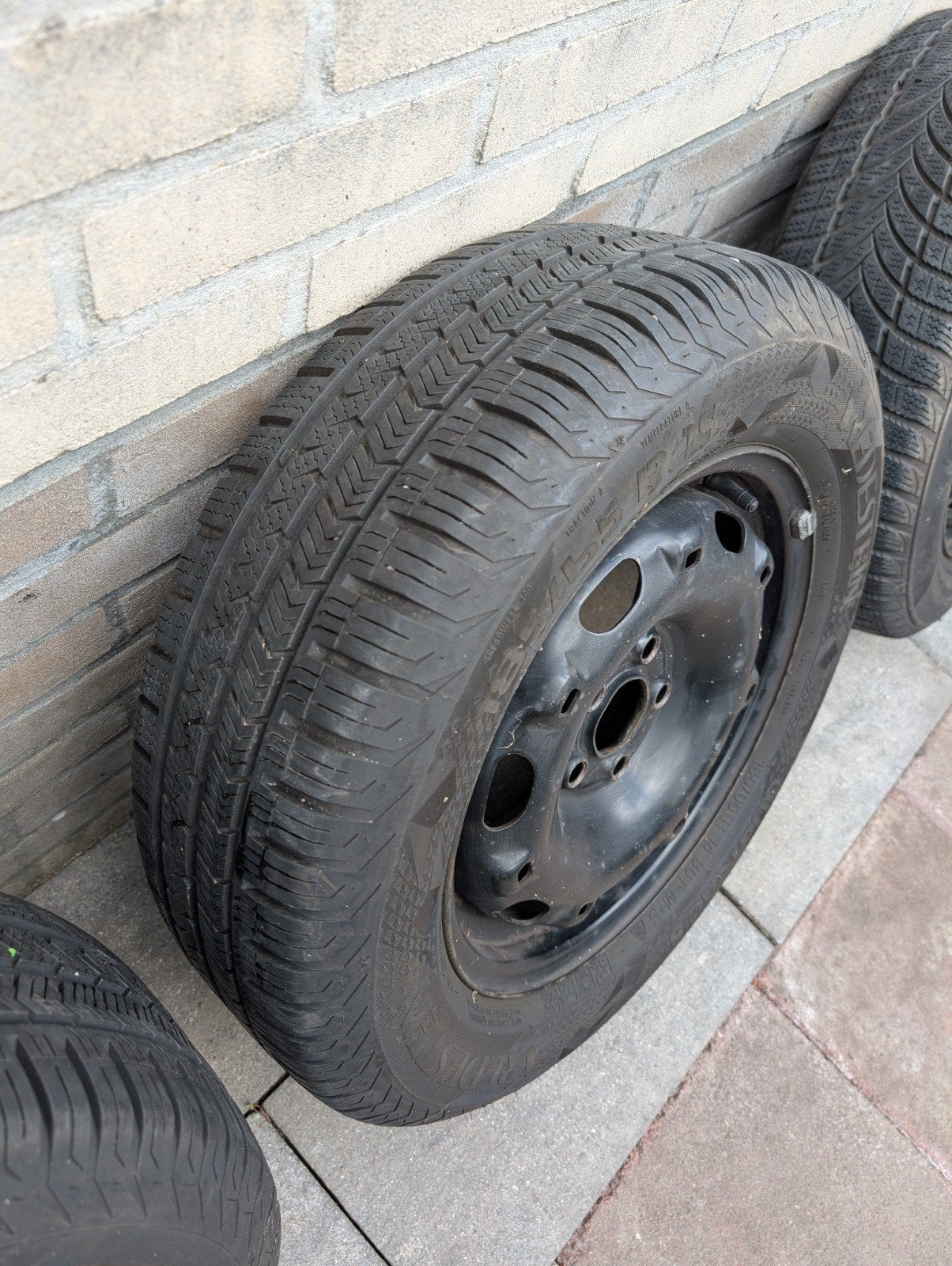 4x winterbanden met velgen 14 inch, Ophalen, Gebruikt
