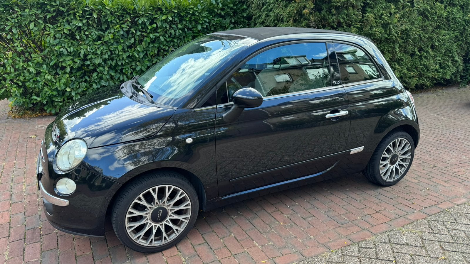Fiat 500C 1.2 Lounge 2011, Auto's, Voorwielaandrijving, 4 cilinders, Cabriolet, Zwart