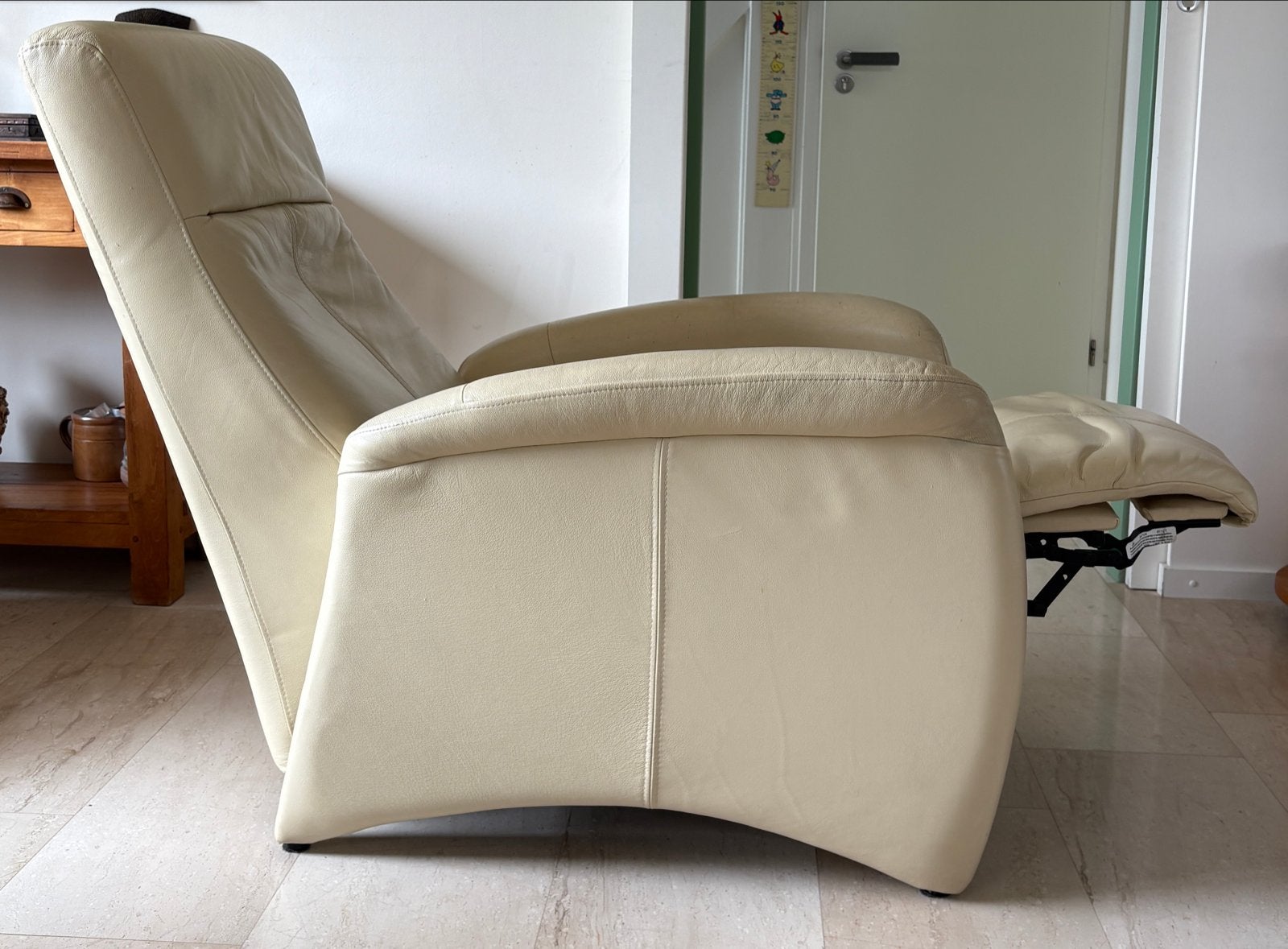 Gratis Leren relaxfauteuil - handmatig verstelbaar, Ophalen, Gebruikt, Overige kleuren, Leer
