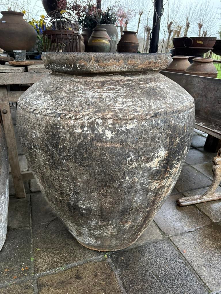 Hele gave oude kruik uit India, Huis en Inrichting, Woonaccessoires | Vazen, Ophalen, Gebruikt, Overige kleuren, Aardewerk of Porselein