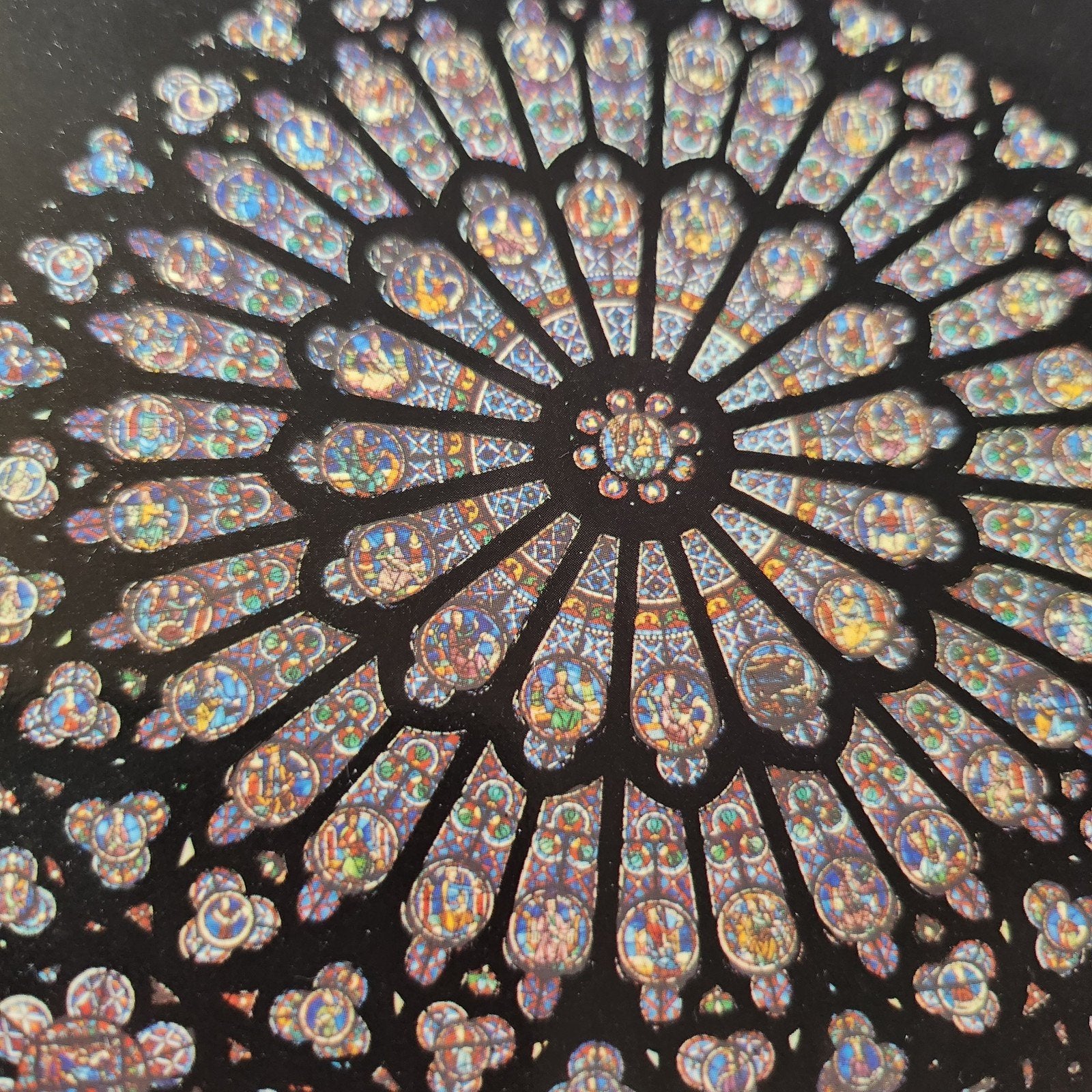 Ansichtkaart Glas-in-lood Notre-Dame de Paris - Rozenraam, Verzamelen, Ophalen of Verzenden, 1980 tot heden, Ongelopen, Cultuur en Media