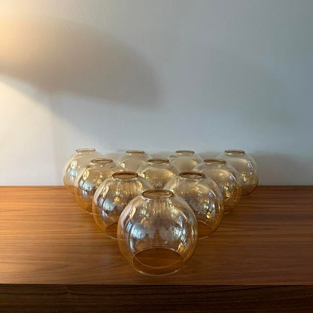 Glazen lampenkapjes, hanglampje, amber glas, Murano, vintage, Huis en Inrichting, Lampen | Lampenkappen, Ophalen of Verzenden