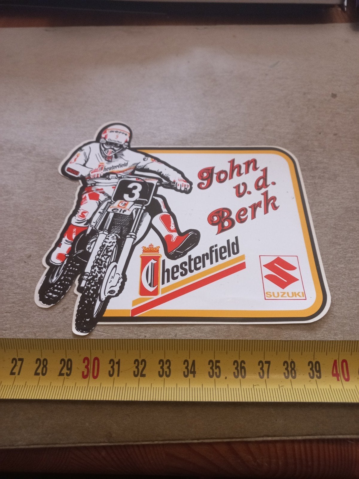 John v.d. Berk Chesterfield Suzuki Motorcross Sticker, Ophalen of Verzenden, Zo goed als nieuw, Sport