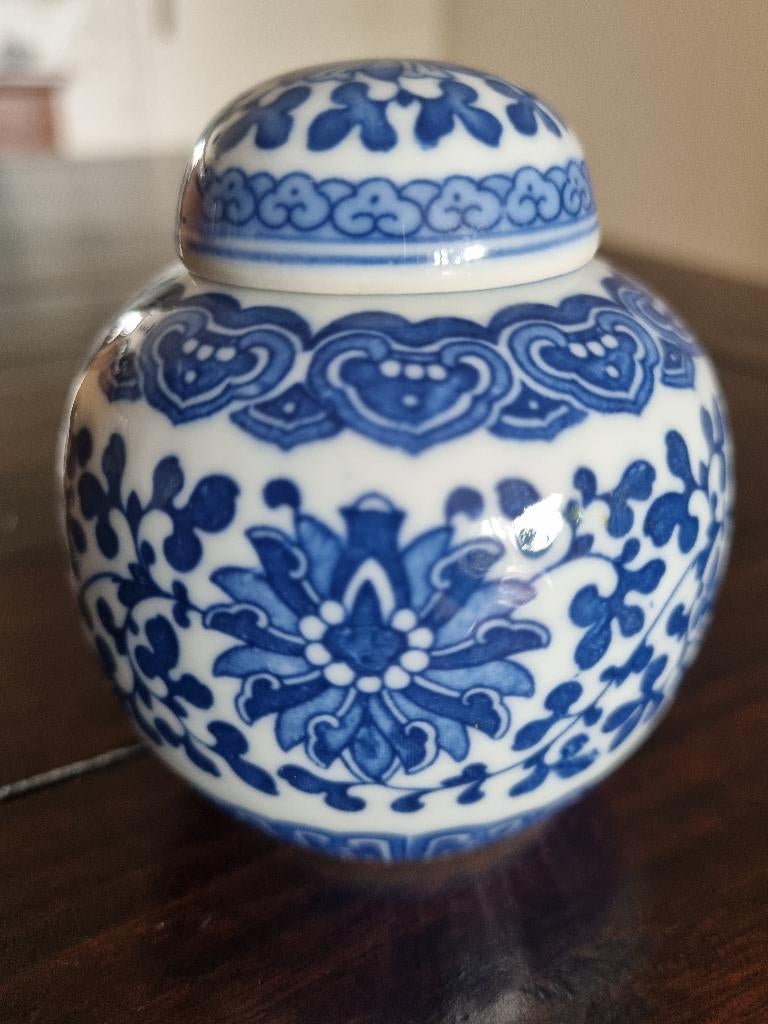 Chinees Porseleinen Gemberpotje met deksel., Ophalen of Verzenden