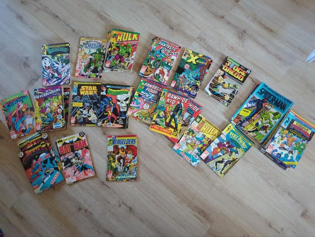 Grote collect. Junior Press strips: X-Men, Spiderman, Batman, Meerdere comics, Ophalen of Verzenden, Gelezen, Amerika