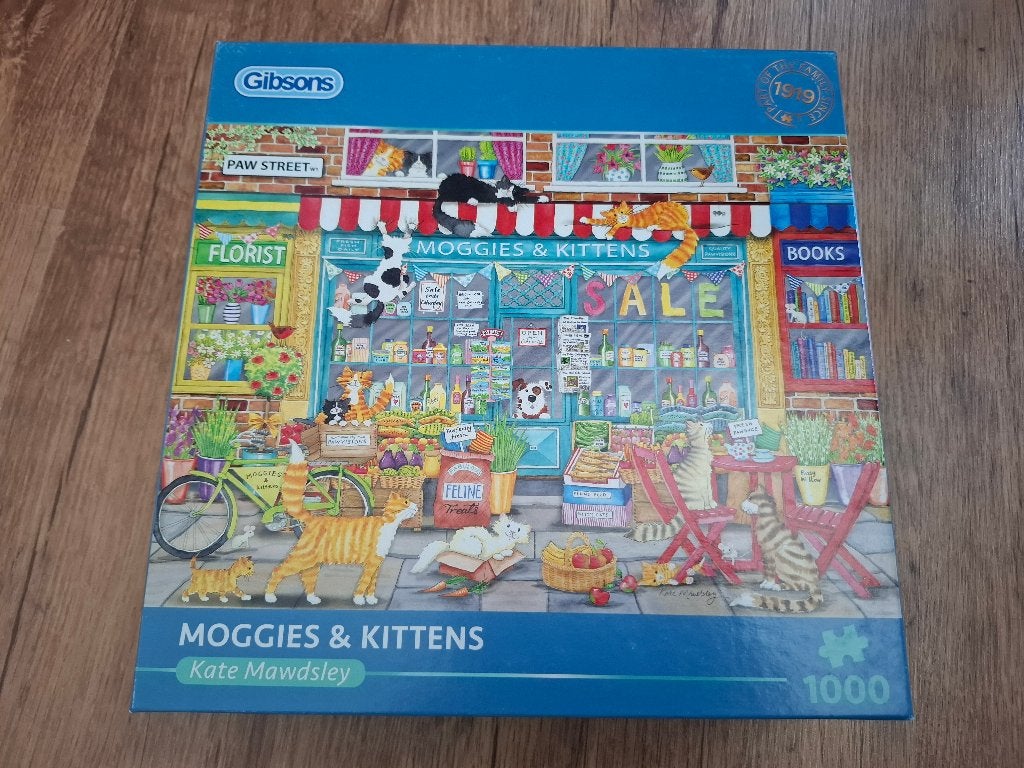 GIBSONS Puzzel - Moggies & Kittens - 1000 Stukjes, Ophalen of Verzenden, 500 t/m 1500 stukjes, Zo goed als nieuw, Legpuzzel