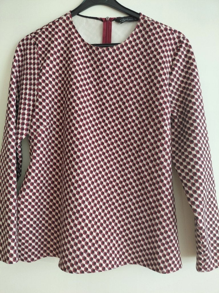 Top mt42 geblokt Zara Women, Overige kleuren, Maat 42/44 (L), Ophalen of Verzenden, Zo goed als nieuw
