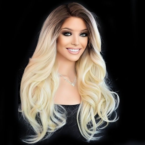 Sexy lace front pruik lang lichtblond haar Cameron TT4-613, Ophalen of Verzenden, Nieuw, Pruik of Haarverlenging