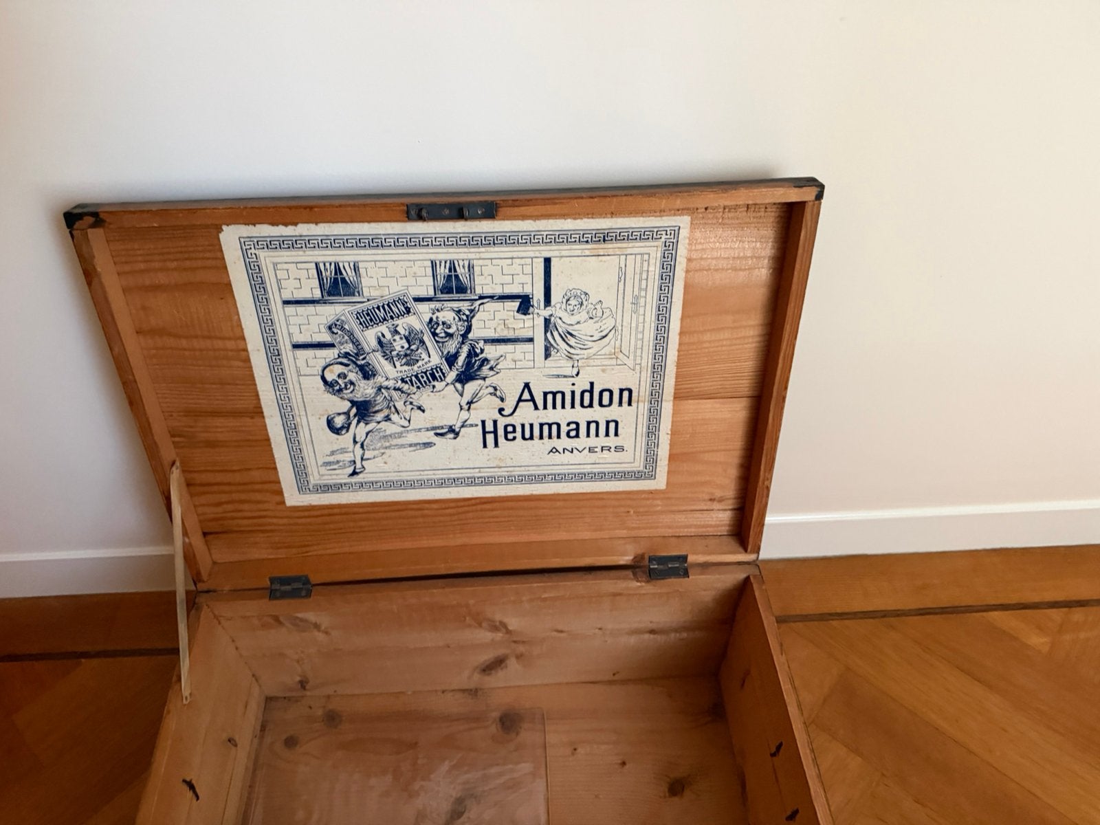 Amidon Heumann oude stijfselkist, Antiek en Kunst, Curiosa en Brocante, Ophalen